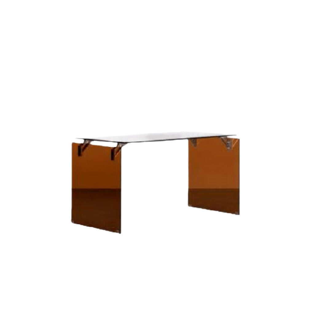 Table de salle à manger en verre transparent - 150 x 70 x 75