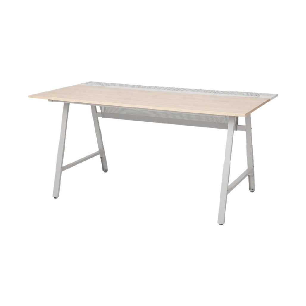 Table de bureau avec surface en bois et structure en métal - 150 x 75 x 75