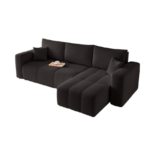 Canapé d'angle modulable pour salon en tissu - Confortable et fonctionnel - Dimensions : 240x160 cm.